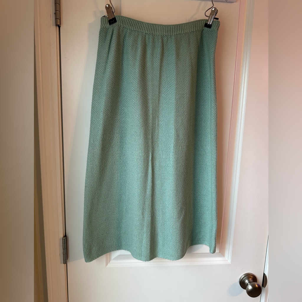 Designers Originals Knit Midi Skirt Green A-Line Elastic M